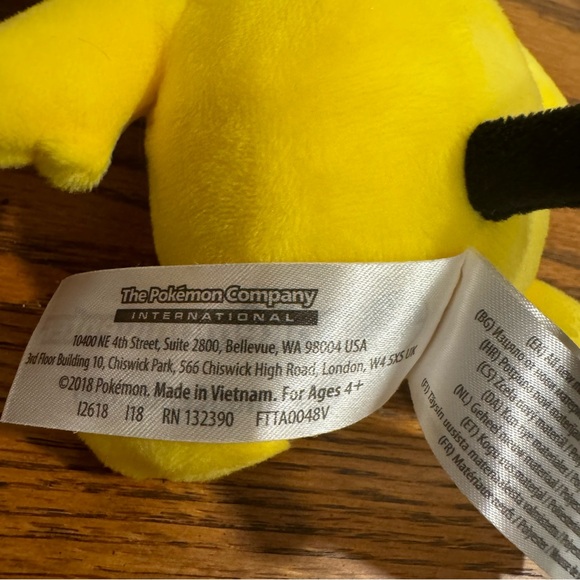 EUC Pokémon Plush Picho Mini Black & Yellow 7” Big Ears Anime - Picture 5 of 6